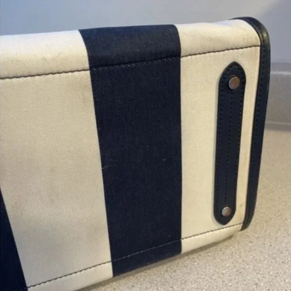 Kate Spade Large Ella Blazer Blue Even Stripe Jacquard Tote